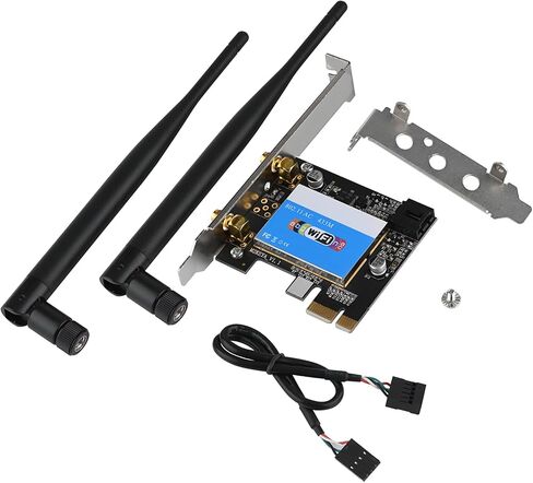 Keenso PCIe Expansion Card 433Mbits Dual Band High Speed for Desktop, Win7//, 802.11ab/gn/ac WiFi, Dual -Band PCIe Wireless Card, Strong Signal in Saudi Arabia