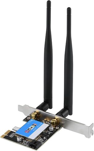 Keenso PCIe Expansion Card 433Mbits Dual Band High Speed for Desktop, Win7//, 802.11ab/gn/ac WiFi, Dual -Band PCIe Wireless Card, Strong Signal in Saudi Arabia
