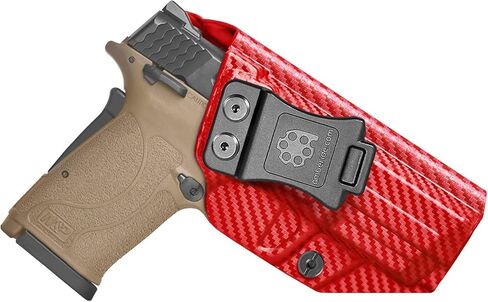 حافظة Amberide IWB لـ M&P Shield EZ 9mm / المعادل، Kydex-Boltaron داخل حزام الخصر، تناسب Smith & Wesson Shield EZ ومسدسات التعادل، غير قابلة للتعديل 0-30 درجة، الاحتفاظ الآمن لحمل EDC in Kuwait