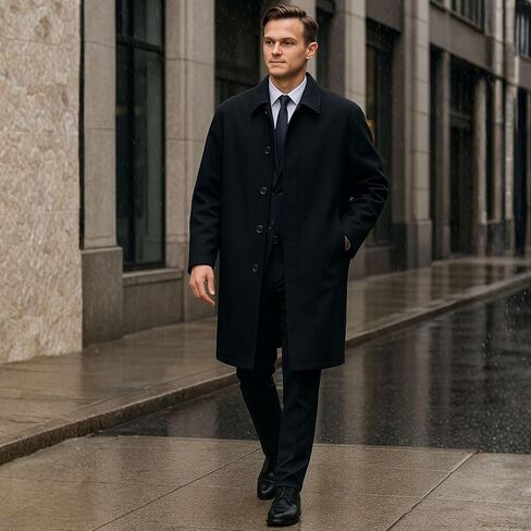 Alpine Swiss Zach Mens Overcoat Wool Trench Coat Knee Length RUNS LARGE in Saudi Arabia