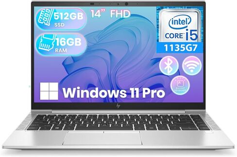 HP EliteBook 840 G8 Business Laptop, 14" FHD Laptop Computer, 11th Gen Intel Core i5-1135G7, 16 GB RAM, 512 GB SSD, Backlit Keyboard, Windows 11 Pro (Renewed) in Kuwait