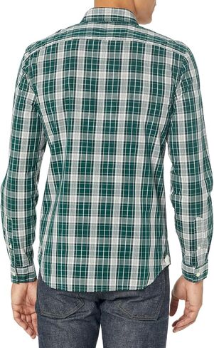 Lacoste Men's Long Sleeve Plaid Slim Fit Poplin Shirt in Saudi Arabia