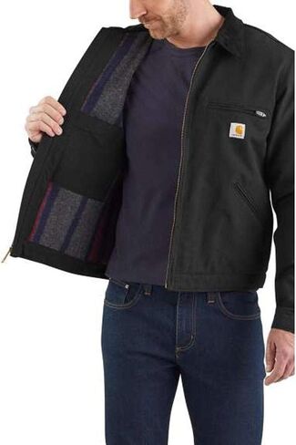 Carhartt Men's Duck Detroit Jacket - Blanket Lined 3Xlarge Tall Black in Saudi Arabia
