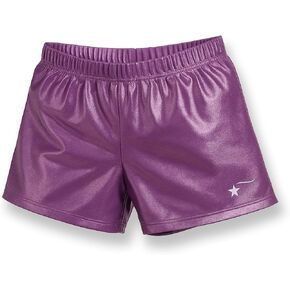 Destira Girl's Mystique Gymnastics Sport Short - Silver | Child Medium (8) in Saudi Arabia
