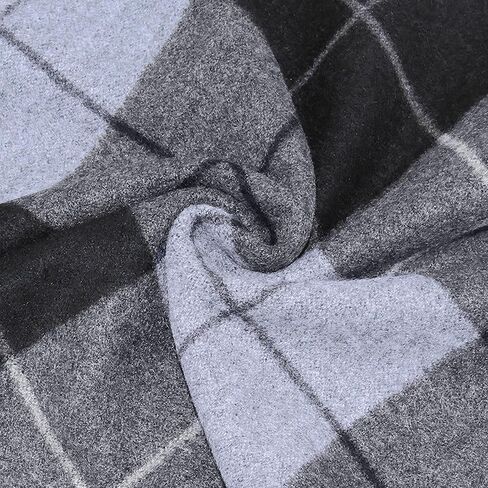 2 Packs Cashmere Feel Winter Scarf for Men, Soft Warm Black Grey Plaid Stripe Mens Scarf Set Selection Husband Father Gift in Saudi Arabia