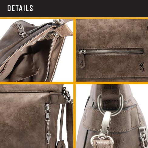 Browning Concealed Carry Purse, Premium Holstered Handbag with Safety Locking Option, Catrina (Charcoal) in Saudi Arabia
