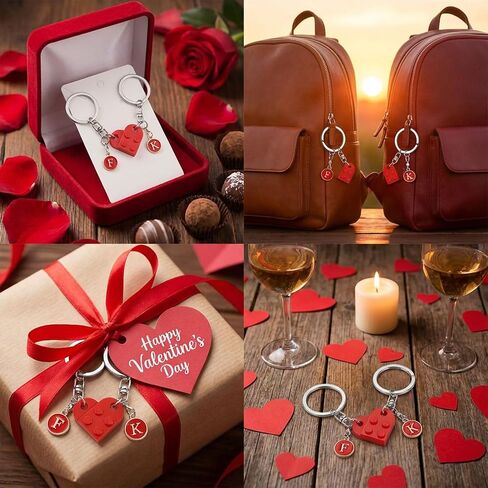 jeunecheval Heart Keychain for Valentines Day Gifts for Him Boyfriend Couples Matching Stuff Friendship Gift in Saudi Arabia