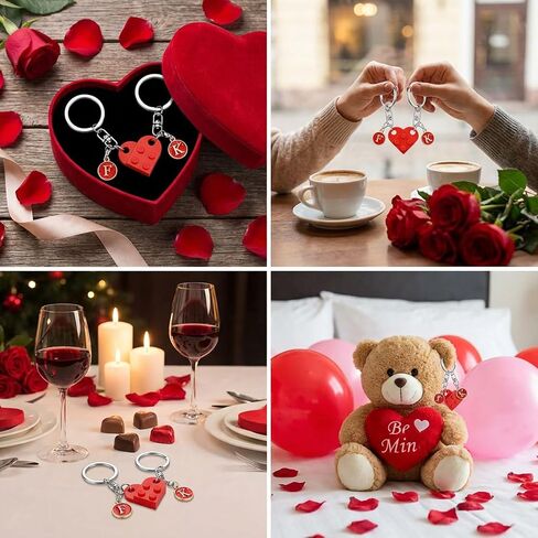 jeunecheval Heart Keychain for Valentines Day Gifts for Him Boyfriend Couples Matching Stuff Friendship Gift in Saudi Arabia