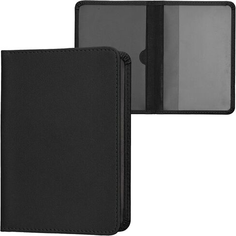 kwmobile Registration and Insurance Holder - Car Document Holder for Vehicle Documents and Cards - PU Leather - Black in Saudi Arabia