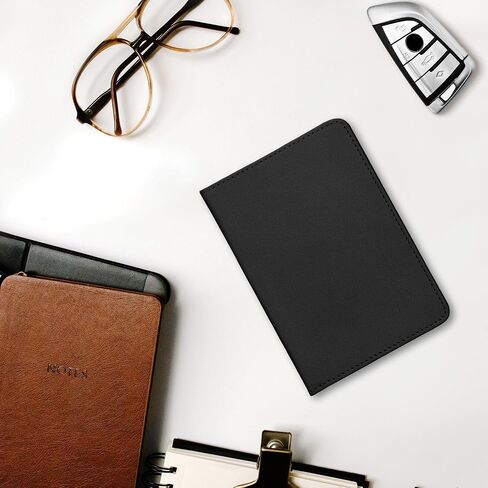 kwmobile Registration and Insurance Holder - Car Document Holder for Vehicle Documents and Cards - PU Leather - Black in Saudi Arabia