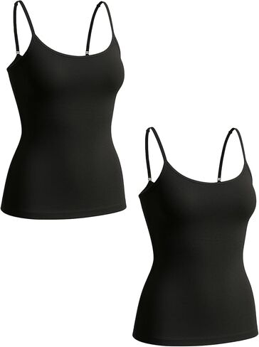 SHAPERMINT Scoop Neck Compression Cami - Tummy and Waist Control Body Shapewear Camisole, X-Large, Forest in Kuwait