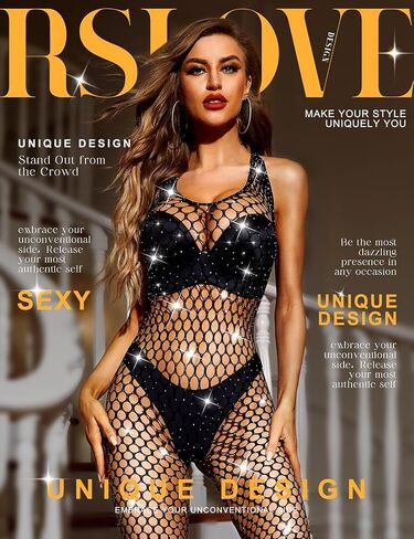 RSLOVE الملابس الداخلية النسائية شبكة صيد السمك Bodystocking التألق حجر الراين شبكة الجوارب قطعة واحدة تيدي الملابس الداخلية in Saudi Arabia