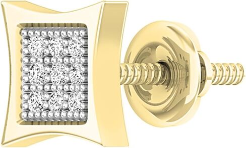 Dazzlingrock Collection 0.05 Carat (ctw) 10K Gold Round Diamond Kite Shape Mens Hip Hop Iced Single Stud Earring (Only PC) in Kuwait