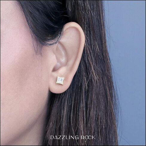 Dazzlingrock Collection 0.05 Carat (ctw) 10K Gold Round Diamond Kite Shape Mens Hip Hop Iced Single Stud Earring (Only PC) in Kuwait