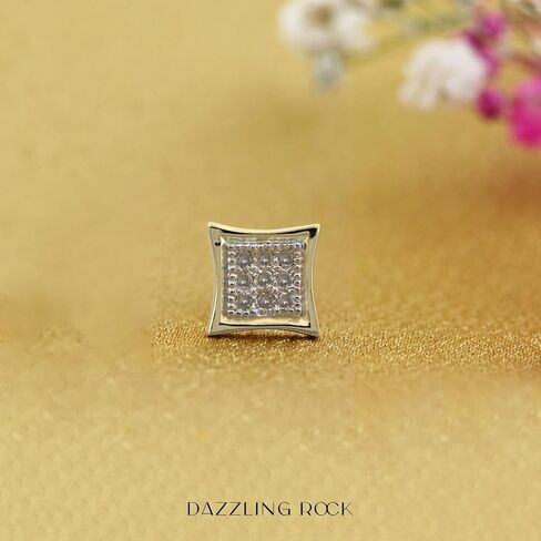 Dazzlingrock Collection 0.05 Carat (ctw) 10K Gold Round Diamond Kite Shape Mens Hip Hop Iced Single Stud Earring (Only PC) in Kuwait