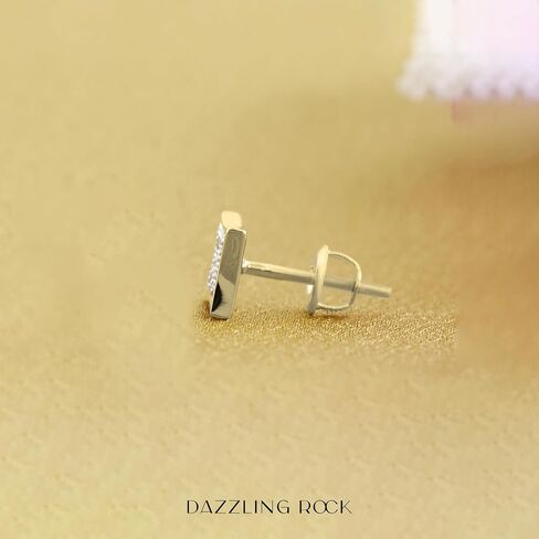 Dazzlingrock Collection 0.05 Carat (ctw) 10K Gold Round Diamond Kite Shape Mens Hip Hop Iced Single Stud Earring (Only PC) in Kuwait