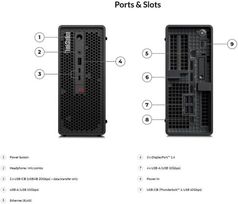 محطة عمل Lenovo ThinkStation P3 Ultra Small Form Factor Gen 2 مع معالج Intel Core Ultra 7 265 vPro، ورسومات NVIDIA RTX 2000 Ada 16 جيجابايت GDDR6، وذاكرة وصول عشوائي 32 جيجابايت، و1 تيرابايت SSD، وواي فاي 7، وضمان 3 سنوات in Saudi Arabia
