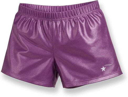 Destira Girl's Mystique Gymnastics Sport Short - Silver | Child Medium (8) in Saudi Arabia