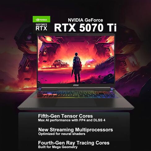 كمبيوتر محمول msi Vector 16 HX AI للألعاب مقاس 16 بوصة QHD+ IPS 240 هرتز Intel 20-core Ultra 7 255HX (>i9-14900HX) 64 جيجابايت DDR5 2 تيرابايت SSD GeForce RTX 5070 Ti RGB بإضاءة خلفية Thunderbolt5 Win11 ICP Hub Copilot AI PC in Kuwait