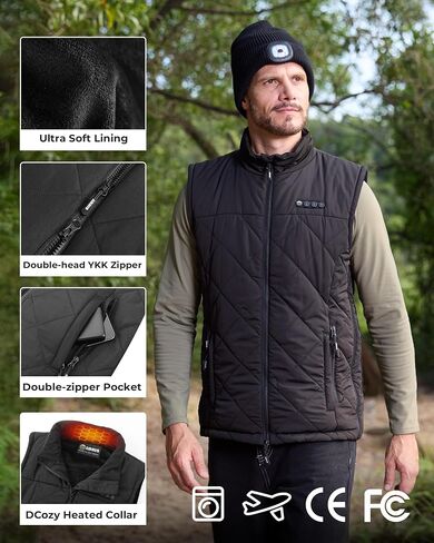 ARRIS Heated Vest for Men, 7.4V Electric Size Adjustable Heating Vest for Hunting, Camping, Fish Suitable for Men and Women in Saudi Arabia