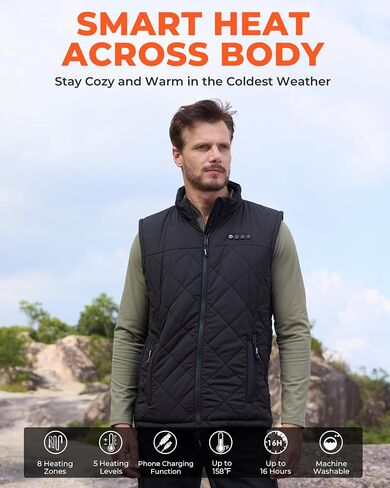 ARRIS Heated Vest for Men, 7.4V Electric Size Adjustable Heating Vest for Hunting, Camping, Fish Suitable for Men and Women in Saudi Arabia