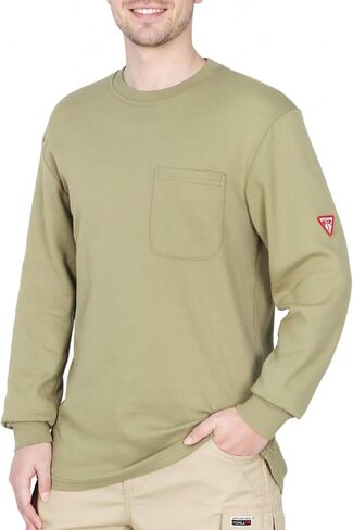قمصان TICOMELA FR للرجال قميص مقاوم للهب NFPA2112/CAT2 7oz قمصان رجالية مقاومة للحريق بأكمام طويلة هينلي in Kuwait