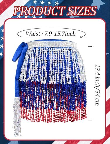 Sequin Skirt - Sequin Skirt for Women Fringe Skirt Belly Dance Rave Disco Cowgirl Sparkle Skirt, with Sunglasses + Boa in Kuwait