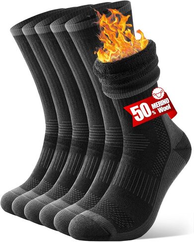 Merino Wool Hiking Socks for Men & Women Performance Thermal Winter Warm Boot Work Cushion Socks 3 Pairs in Saudi Arabia