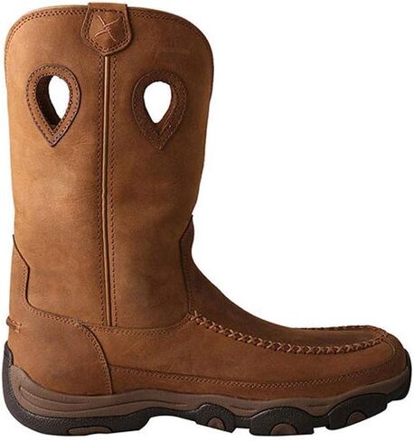 Twisted X Men’s 11" Comp Toe Boot - Pull-On Cowboy Boots Made with Composite Safety Toe, Full-Grain Leather Vamp and Shaft, Toe Cap and Heel Kick, and Reinforced Pull Holes, Distressed Saddle/Saddle, 11.5(W) in Saudi Arabia