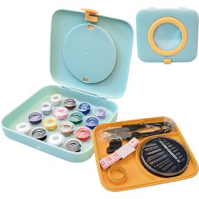 YaCaTaM Sewing Kit, Sewing Box with Magnifying Glass, Sewing Supplies with Sewing Needles, Sewing Thread, Sewing Products Accessories, Sewing Kit for Adults, Kids, Beginners, Home, Travel