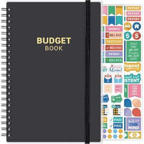 مخطط الميزانية - كتاب الميزانية، منظم الفواتير الشهرية غير المؤرخ مع جيوب، 8.3 بوصة × 5.9 بوصة، دفتر تعقب النفقات، مخطط مالي/كتاب مع جيب in Kuwait