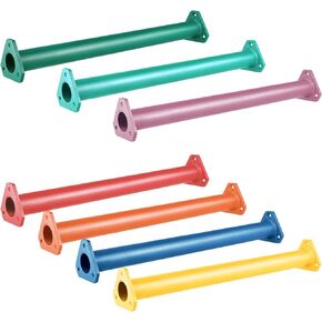JPOIP 16.5 Inch 7 Colors Steel Monkey Bars Ladder Rungs Set for Backyards Playground and Children Indoor and Outdoor Climbing Kit (7 Pack)