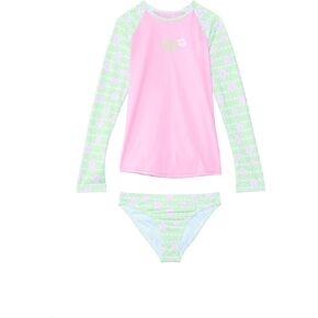 Roxy Girls' Hibiline Long Sleeve Rashguard Swimsuit Set (Little Kid)