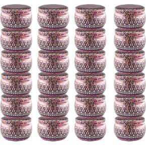 علب الشموع من TOKSEO 24 قطعة، 118 مل، 2 نمط من الحاويات المعدنية المستديرة للشموع التي تصنعها بنفسك، والفنون والحرف اليدوية، والتخزين، وهدايا العطلات in Kuwait