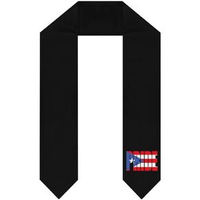 DENFY Puerto Rico Rican Flag Country Pride Graduation Stole, Unisex Adult 71" Long Graduation Sash Scarf