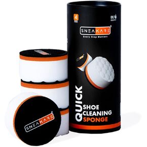 إسفنجة تنظيف الأحذية سنيكير (عبوة من 4 قطع)، إسفنجة ثلاثية الطبقات قابلة لإعادة الاستخدام لإزالة الأوساخ والعلامات العنيدة من الأحذية in Kuwait