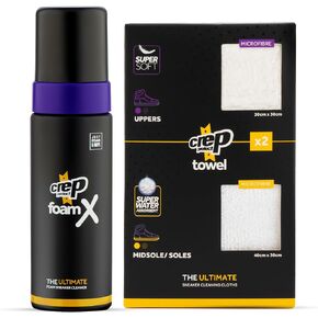 Crep Protect Foam Shoe Cleaner Ready To Use Formula for Leather, Canvas, Nylon Sneakers - Microfibre Towels Premium Sneaker Cleaning for Midsole, Outsole, and Uppers