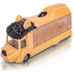 ArtCreativity Pull Back Lion Safari Animal Bus for Kids, 7 Inch Lion Design Bus with Pullback Mechanism, Durable Plastic Material, Safari Party Decorations, Best Birthday Gift for Boys & Girls