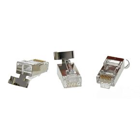 IDEAL INDUSTRIES INC. 85-368 Shielded Feed-Thru Modular Plug Connector, Cable Connector for CAT6A/6/5e Shielded Cables, (25 Connectors)