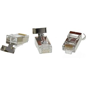 Ideal Industries INC. 85-368 Shielded Feed-Thru Modular Plug Connector, Cable Connector for CAT6A/6/5e Shielded Cables, (25 Connectors) in Kuwait