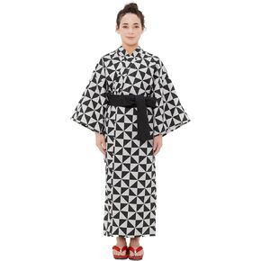Koremono Womens Uroko Yukata, Lightweight Summer Robe, 100% Cotton, Made in Japan
