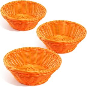 ColorbasketWaterproof Bowl Utility Basket, Shelf Storage, Set of 3, (Orange, Nested)