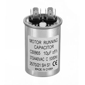 PATIKIL 7.5uF ±5% 7.5MDF 370/440V AC Fan Start Capacitor, CBB65 Circular Run Capacitor for AC Motor Run Air Conditioner Cool Heat Pump Condenser Straight