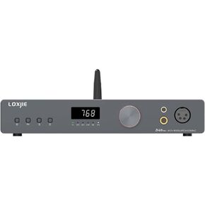 LOXJIE D40 Pro Hi Res USB Audio DAC, Hi-Fi Headphone Amplifier, ES9039MS PRO Flagship Chip MQA Full Decoding OPA1612 DSD, USB/Optical/Coaxial/I²S/Bluetooth/AES/EBU Input with Remote Control