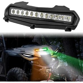 UTVSXPERT Hood Scoop Light for Yamaha RMAX 1000, LED Hood Running Light with Strobe Green Amber Lamps Front Auxiliary Spot Light for Yamaha Wolverine RMAX2 RMAX4 1000 2021-2024 Accessories