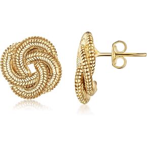 أقراط بارزيل بعقدة ملتوية مطلية بالذهب عيار 18 قيراط، أقراط بعقدة ملتوية مطلية بالذهب، طلاء عالي الجودة، خالية من الشوائب in Kuwait