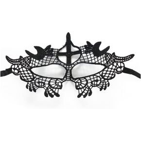 DNHCLL Women Masquerade Mask Lace Masks Prom Ball Bar Masquerade Halloween Costume Party Decor(Cross Style)