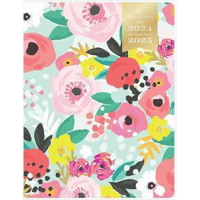 Blue Sky Day Designer for 2024-2025 Academic Year Monthly Planner, 8.5" x 11", Clear Cover, Stapled Binding, Secret Garden Mint (137901-A25)