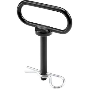 CZC AUTO Hitch Pin 5/8 x 4 Inch Lawn Mower Trailer Hitch Pin, Trailer Gate Pin for Simple One Handed Hook On & Off - Securely Hitch Lawn & Tow Behind Attachment, Black