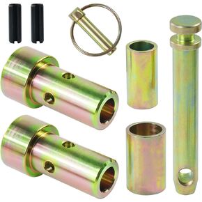 3 Pack TK95029 CAT 1 Quick Hitch Adapter Bushing Kit with S07070200 Top Link Pin and S07090100 Lynch Pin for Category 1 3-Point Quick Hitches and Tractors